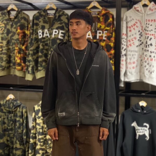 BRANDNEW ADLV Distressed Sun Fade Zip Up Hoodie (size 2) - SOLD