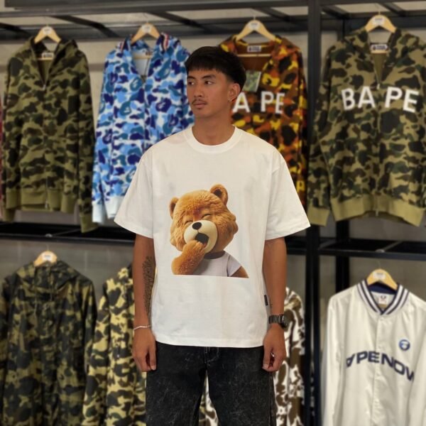 BRANDNEW ADLV Bear Yawn White Tee (size 2)