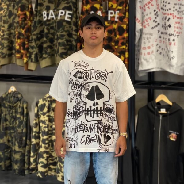 BRANDNEW STUSSY Skull White Tee (Medium) - SOLD