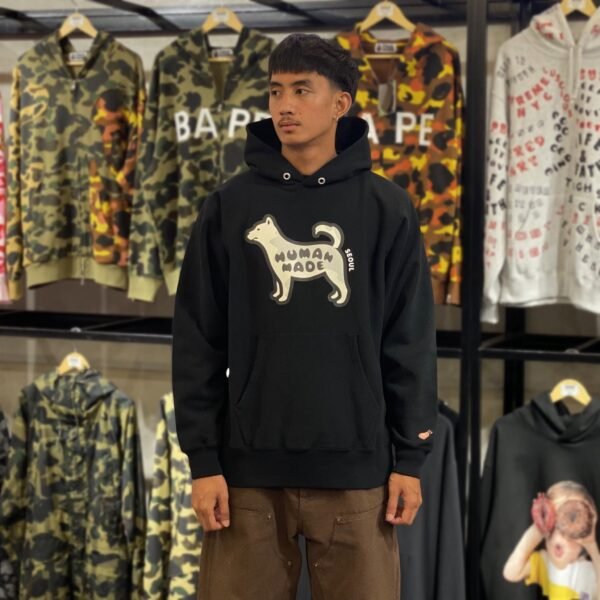 BRANDNEW HUMAN MADE Seoul Dog Black Hoodie (XL)