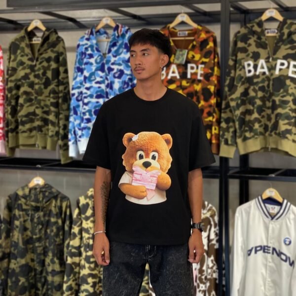 BRANDNEW ADLV Bear Baby Face Gift Black Tee (size 2)