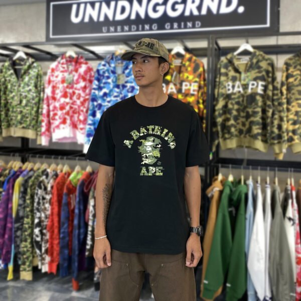 BRANDNEW BAPE Multi Pixel Camo College Black Tee (XL) - SOLD