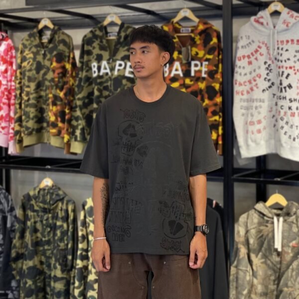 BRANDNEW STUSSY Skull Relaxed Fit Black Tee (XL) - SOLD