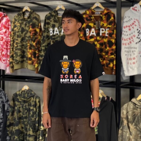 BRANDNEW BAPE Baby Milo Korea Black Relaxed Fit Tee (Medium)