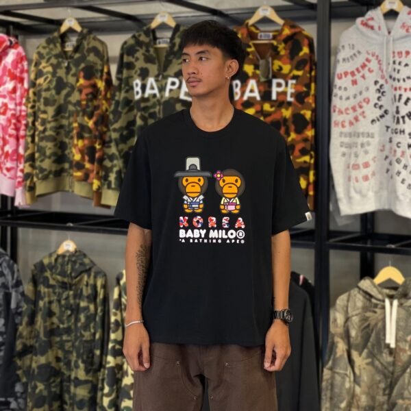 BRANDNEW BAPE Baby Milo Korea Black Relaxed Fit Tee (Large)