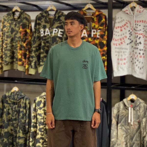 BRANDNEW STUSSY Stock Link Pigment Dyed Pine Relaxed Fit Tee (Medium)