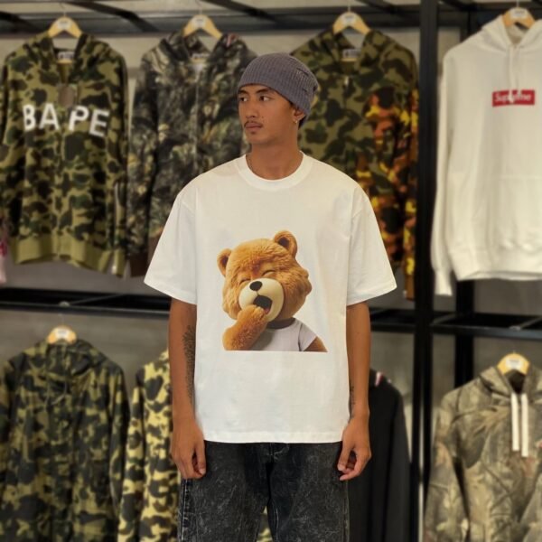 BRANDNEW ADLV Bear Yawn White Tee (size 2)