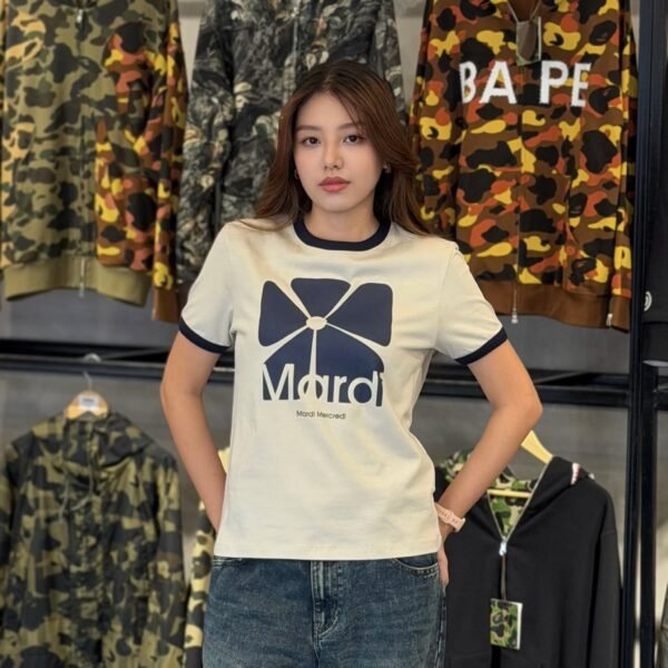 BRANDNEW Mardi Mercredi Navy Flower Beige Tee (Free size) - SOLD