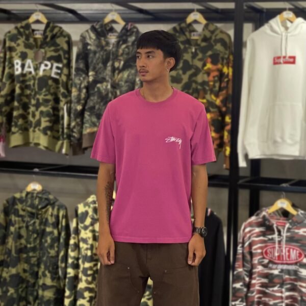 BRANDNEW STUSSY Skate Stack Pigment Dyed Pink Tee (Medium) - SOLD
