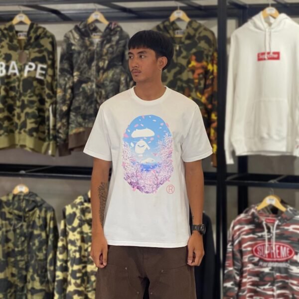 BRANDNEW BAPE Big Head Sakura White Tee (Large)