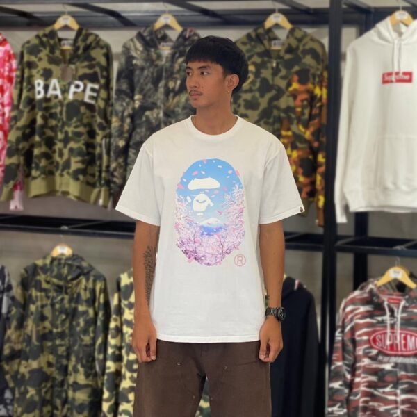 BRANDNEW BAPE Big Head Sakura White Tee (XL)