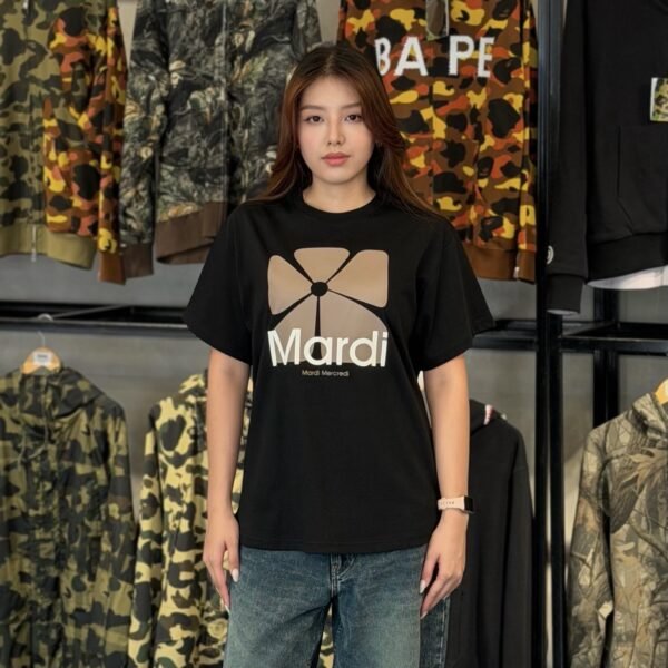 BRANDNEW Mardi Mercredi Brown Flower Black Tee (Free size) - SOLD