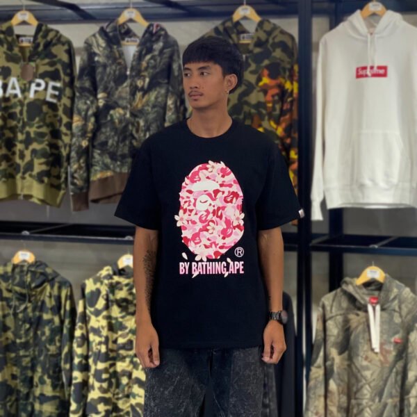 BRANDNEW BAPE Big Head Sakura Black Tee (XL) - SOLD