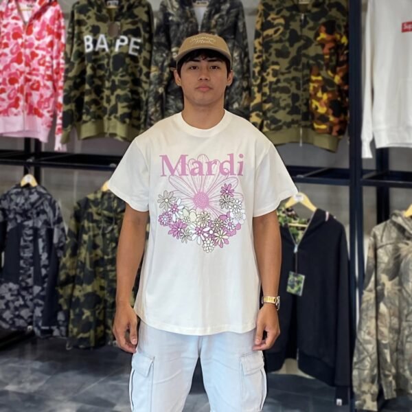 BRANDNEW Mardi Mercredi Pink Flower Cream Tee (Free size)