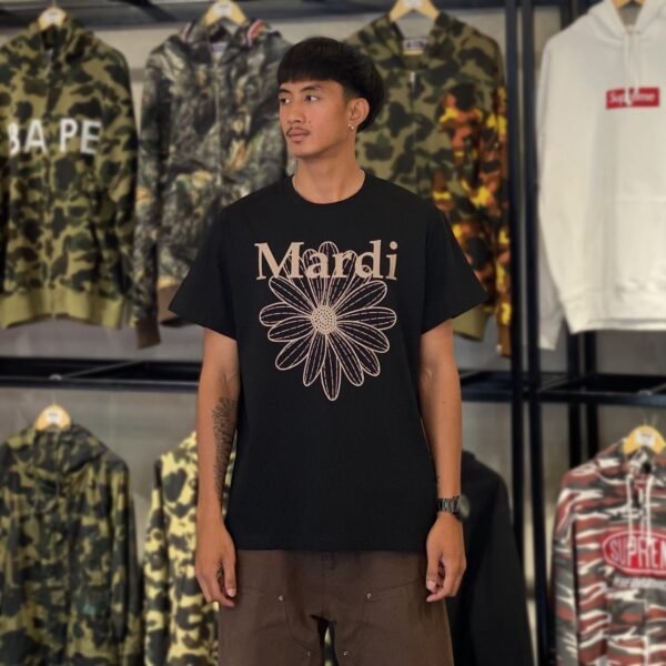 BRANDNEW Mardi Mercredi Taupe Flower Black Tee (Unisex) - SOLD