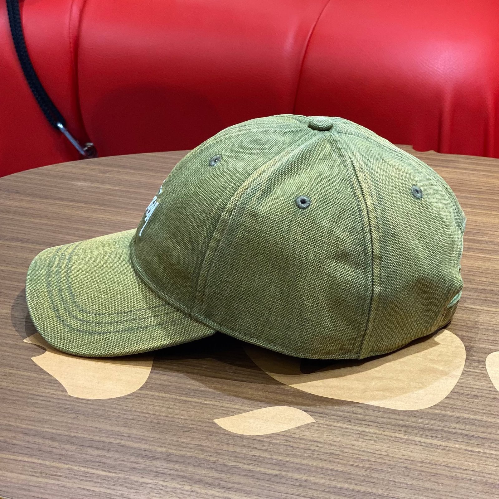 BRANDNEW STUSSY Basic Cap Washed Green Canvas Cap - Image 2