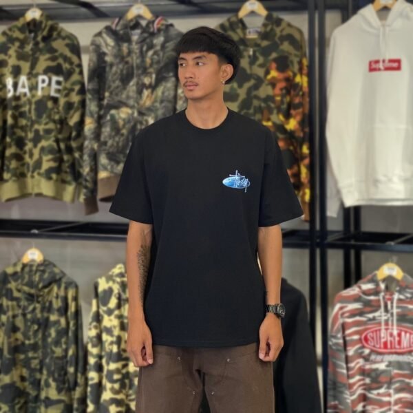 BRANDNEW STUSSY Wave Oval Black Tee (Large)