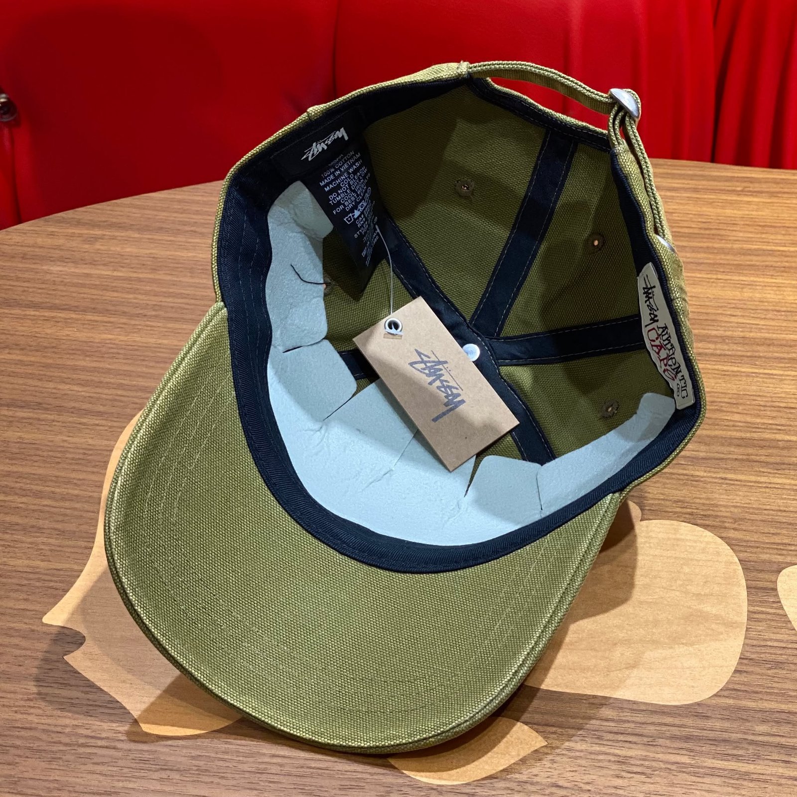 BRANDNEW STUSSY Basic Cap Washed Green Canvas Cap - Image 5