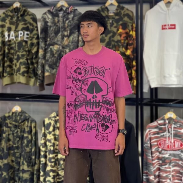 BRANDNEW STUSSY Skull Pink Tee (Large)