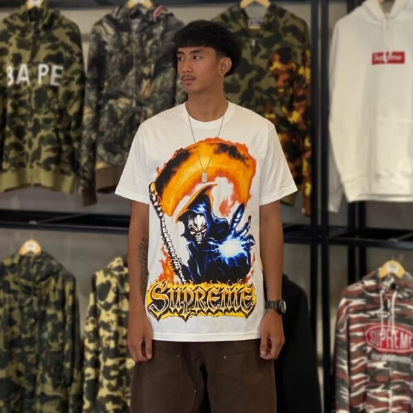 BRANDNEW SUPREME Grim Reaper White Tee (Medium) - SOLD