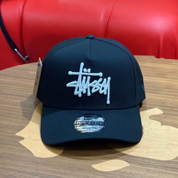 BRANDNEW STUSSY x New Era 9Forty Basic Snapback Black Cap