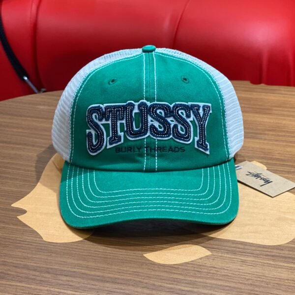 BRANDNEW STUSSY Burly Threads Green Trucker Cap