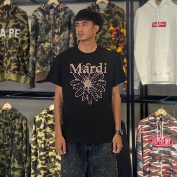 BRANDNEW Mardi Mercredi Taupe Flower Black Tee (Unisex)