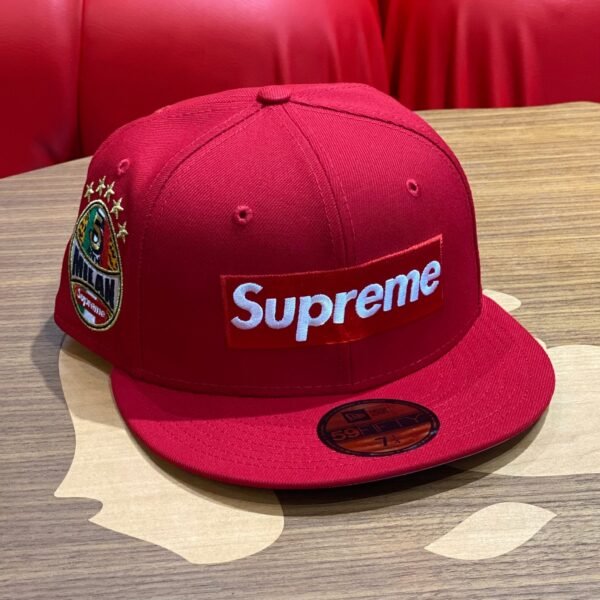 BRANDNEW SUPREME x New Era Milan Box Logo 59FIFTY Red Fitted Cap (Size 7 1/4)