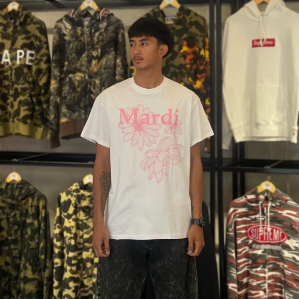 BRANDNEW Mardi Mercredi Pink Flower White Tee (Unisex)