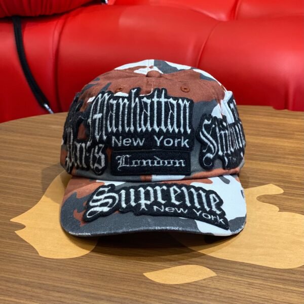 BRANDNEW SUPREME City Patches 6-Panel Red Camo Cap