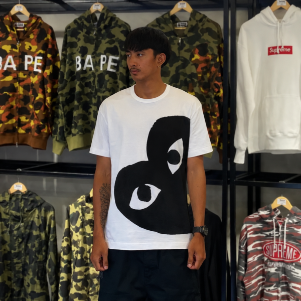BRANDNEW CDG Play Massive Black Heart White Tee (2XL)