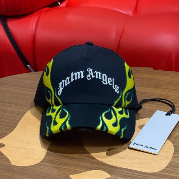 BRANDNEW PALM ANGELS Flames Curved Logo Cap