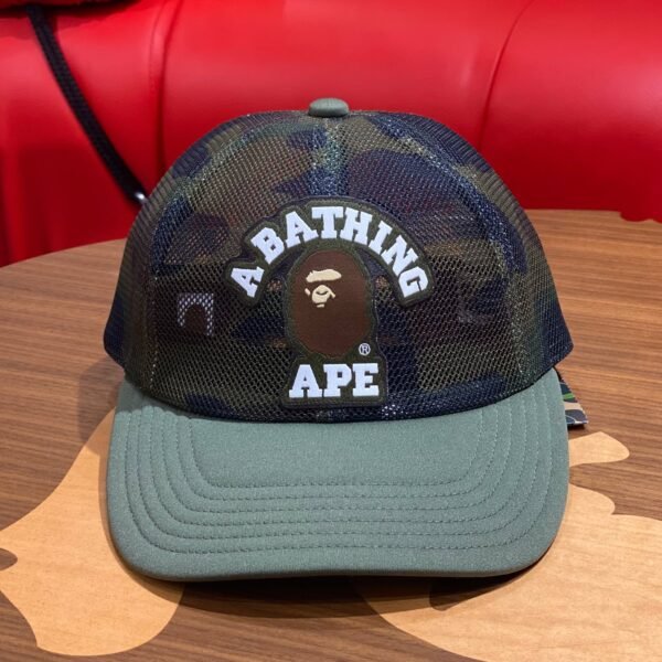BRANDNEW BAPE 1st Camo College Patched Mesh Cap