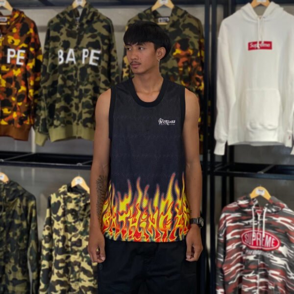 BRANDNEW BAPE Flame Mesh Black Vest (Medium)