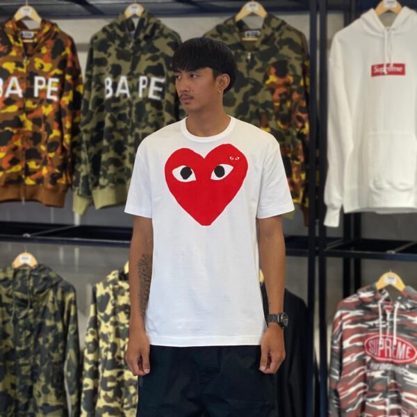 BRANDNEW CDG Play Red Heart White Tee (XL)