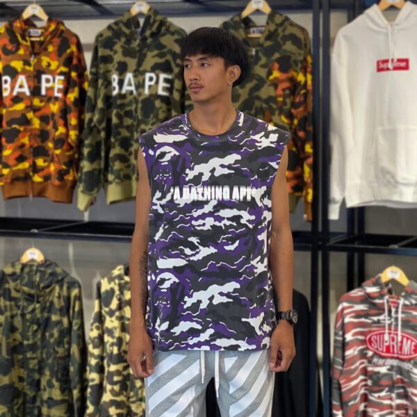 BRANDNEW BAPE Glitch Woodland Camo Purple Tank Top (2XL) - SOLD