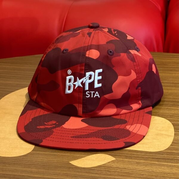 BRANDNEW BAPE STA Color Camo Red Panel Cap - SOLD