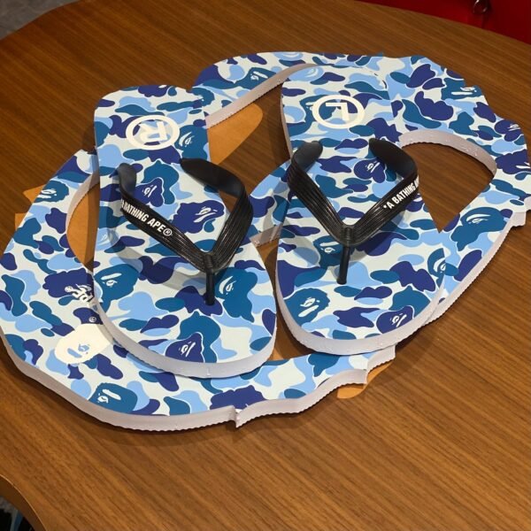 BRANDNEW BAPE Abc Camo Blue Beach Sandals (size 10-11 Large) - SOLD