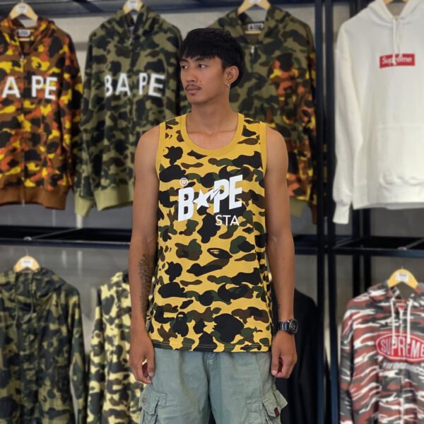 BRANDNEW BAPE STA1st Camo Yellow Tank Top (Large) - SOLD