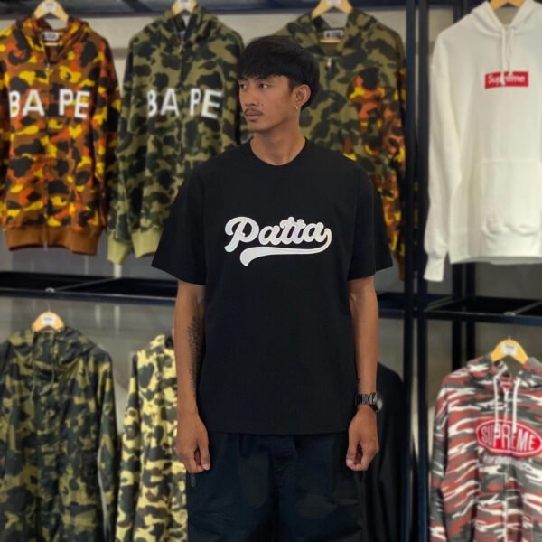 BRANDNEW PATTA Logo Tail Black Tee (Medium)