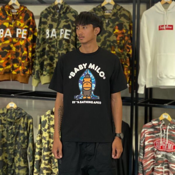 BRANDNEW BAPE Abc Camo Milo Hoodie Black Tee (Large)
