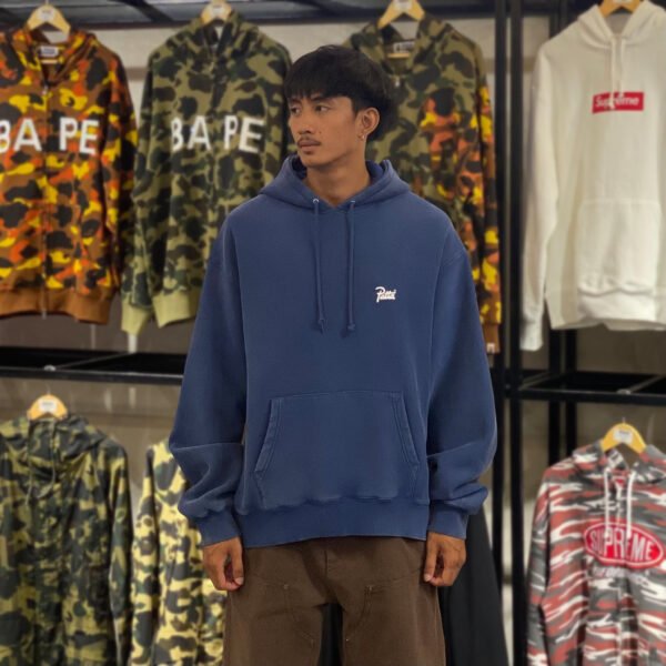 BRANDNEW PATTA Classic Blue Acid Washed Hoodie (Large)