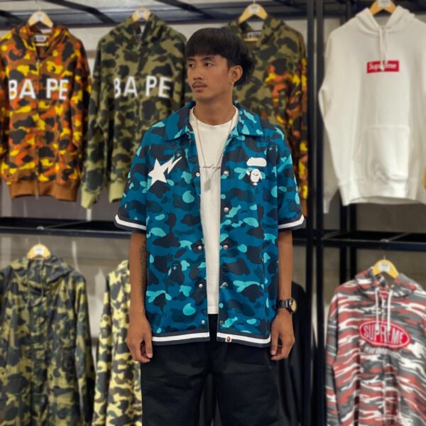 BRANDNEW BAPE Color Camo Warm Up Ss Blue Shirt (XL) - SOLD