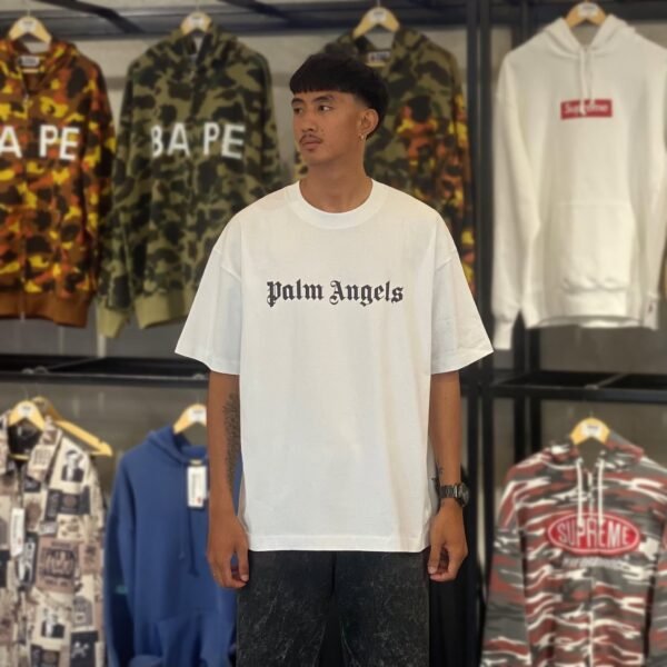 BRANDNEW PALM ANGELS Logo Print White Tee (XL) - SOLD
