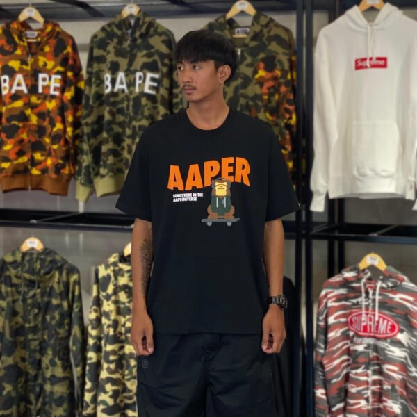 BRANDNEW AAPE Dog Skateboard Black Tee (XL)