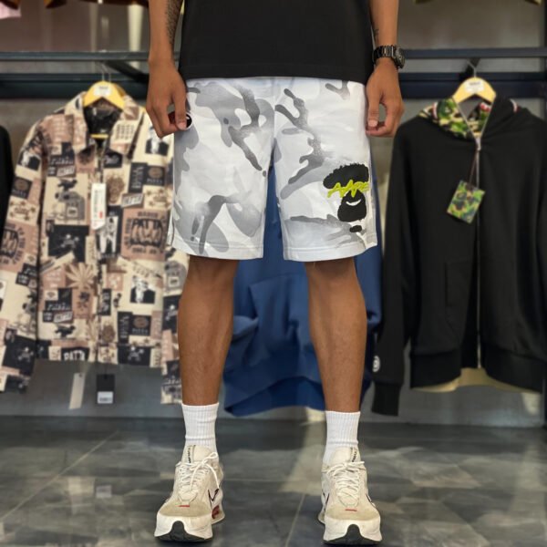 BRANDNEW AAPE Logo White Camo Logo Sweat Shorts (Medium) - SOLD