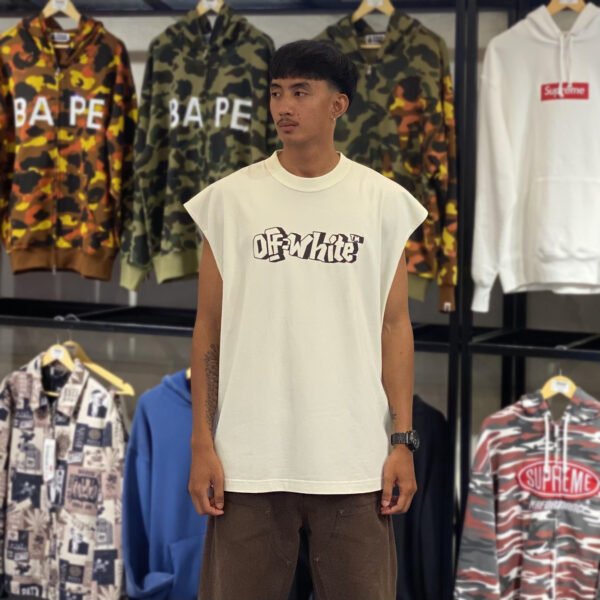 BRANDNEW Off-White Logo Sleeveless Tee (XL)