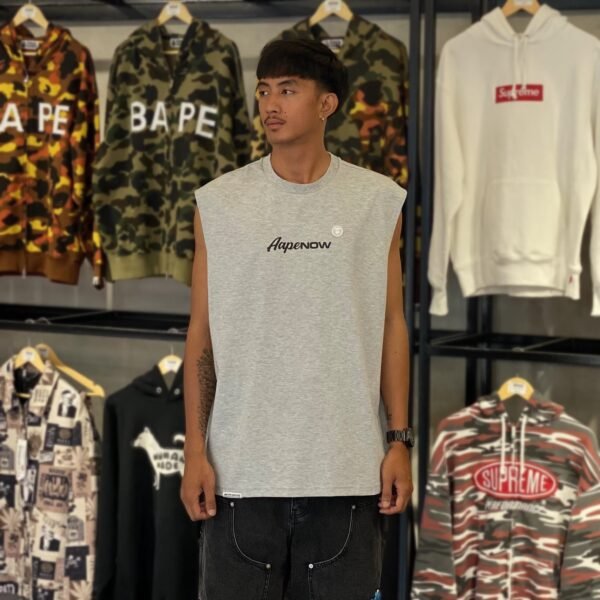 BRANDNEW AAPE Moonface Logo Gray Tank Top (XL) - SOLD