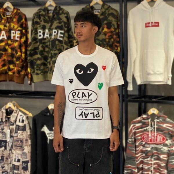BRANDNEW CDG Play Multi Logo White Tee (XL)