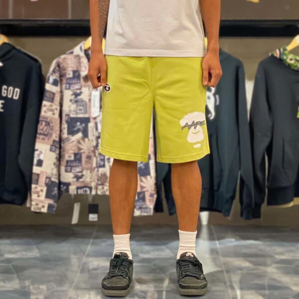 BRANDNEW AAPE BY *A BATHING APE® Lime Green Sweat Shorts (Large) - SOLD